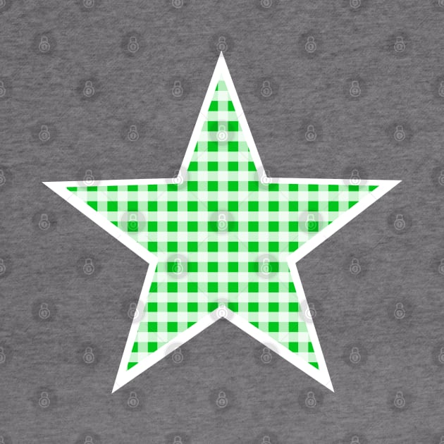 Green and White Gingham Star by bumblefuzzies